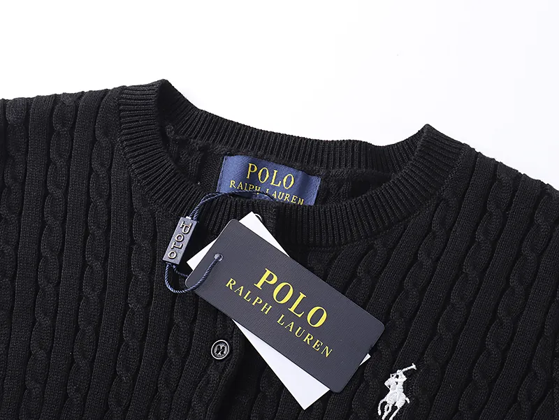Style number: 2501 P200 Polo Ralph Lauren sweater Pony embroidered cable style single-breasted long-sleeved knit Color: White Pink Black Navy Gray Size: S (90-100) m (110-120) L (130-140) xL (150-160)